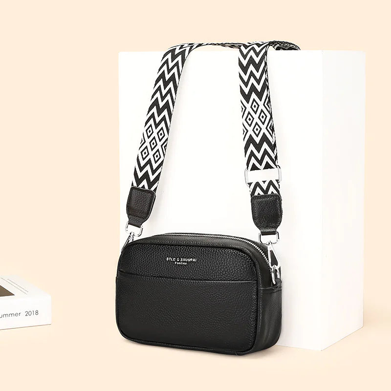 UI Women's Fashion Simple First Layer Leather One-shoulder Crossbody Bag